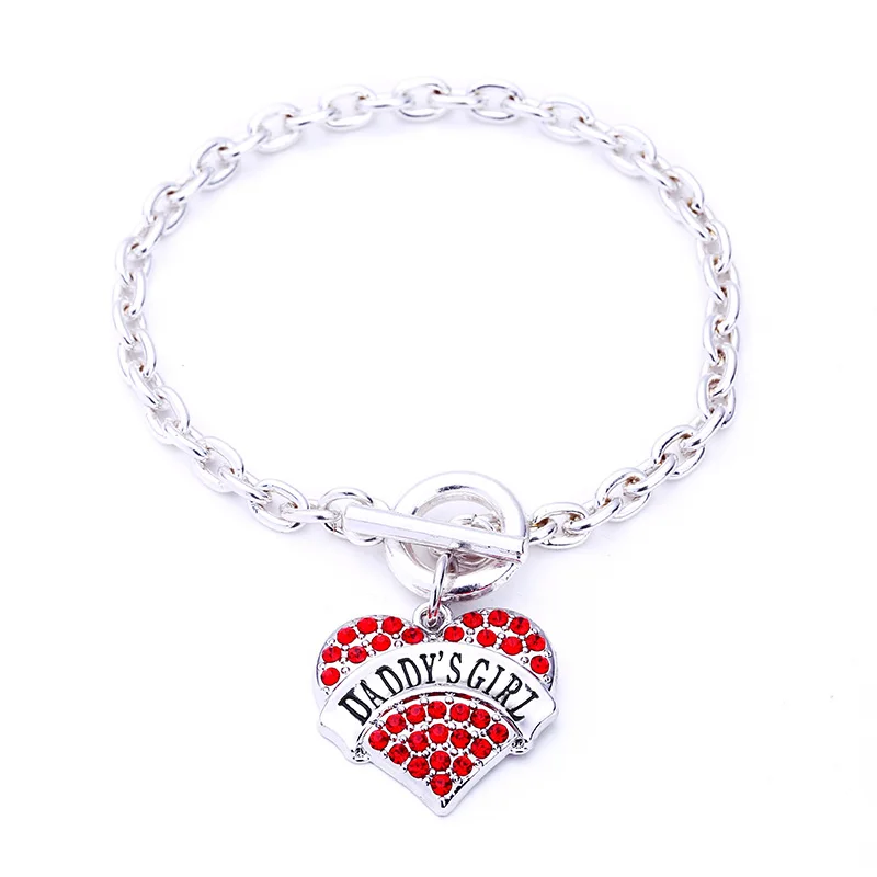 OT Chain DADDY'S GIRL heart charm braceletin Chain & Link Bracelets