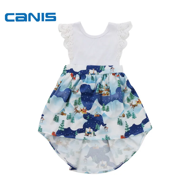

CANIS Christmas Family Matching Outfits Children Party Pageant Dress Costumes Kids Baby Xmas Ruffles Rompers Dresses For Girls