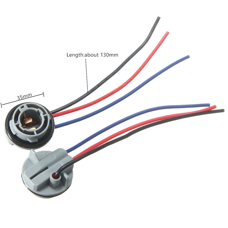 Комплект из 2 предметов, прочные для автомобилей головной светильник лампочка 1157 2057 2357 BAY15D P21/4 10 см розетка для автомобильной лампы в комплект поставки входит адаптер жгута проводов