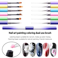 1PC Nail Art Beauty Pen With Double-headed Steel Push And Adjust Glue Pen With Special-shaped Petal Painting Pen Beauty Tool