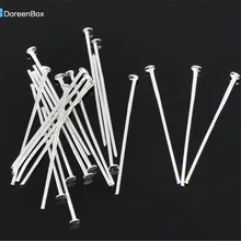 Doreen Box Lovely 500 шт серебряный цвет Шпильки 0,7x28 мм(21 калибр)(B01532