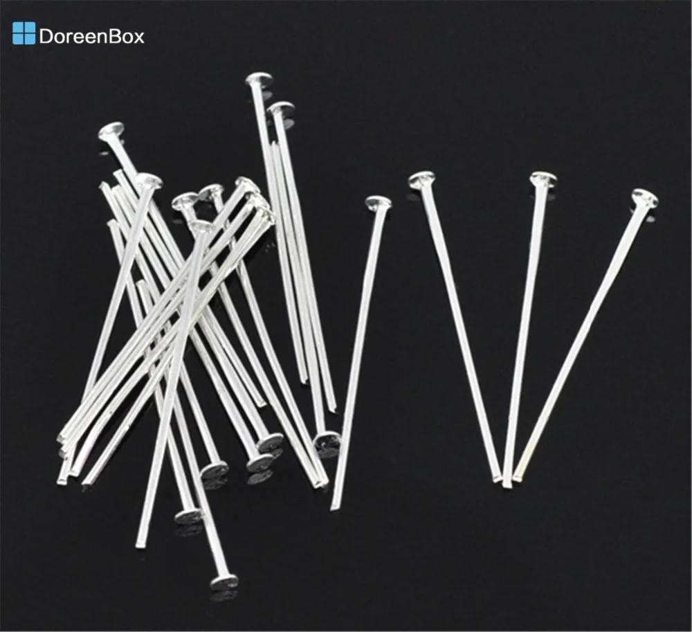 

Doreen Box Lovely 500PCs Silver color Head Pins 0.7x28mm(21 gauge) (B01532)