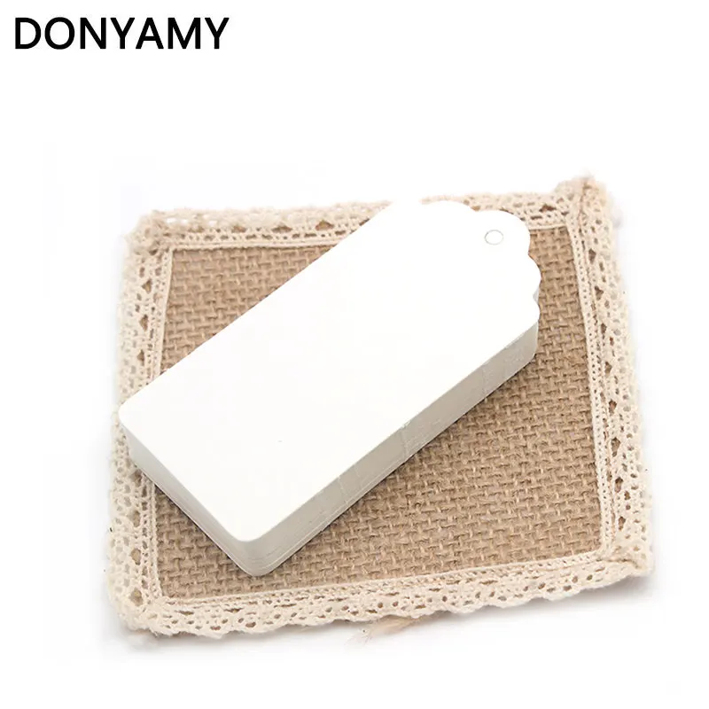 

DONYAMY 50pcs/lot 4.5*9.5cm NEW white paper tags blank paper Label hang tag