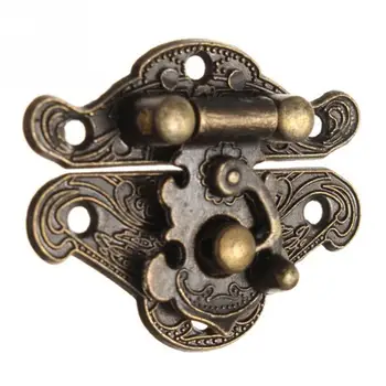

Zinc alloy Cabinet Box Latch Hasp Antique Retro Vintage Decorative Latch Wooden Jewelry Box Hasp Pad Chest Lock