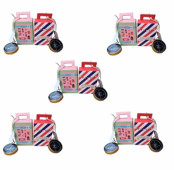 

100Pcs Love the journey European Style Creative Red Suitcase Candy Box DIY Packaging Gift Bag Wedding Party Supplies Decoration