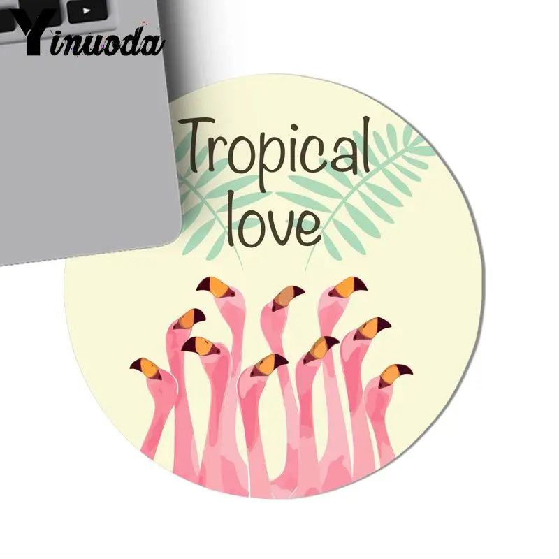 Yinuoda girl Gift Pad Flamingo Tropical Leaves Rubber PC Computer Gaming mousepad DIY Luxury High-end Protector mousepad anime