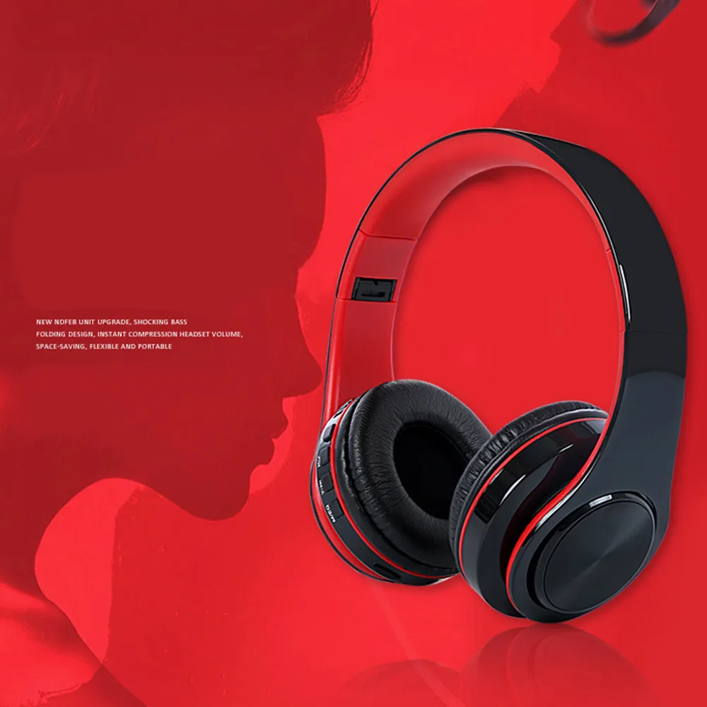 Беспроводные наушники VOBERRY, гарнитура Bluetooth 4,1, регулируемые складывающиеся наушники с микрофоном для ПК, мобильного телефона, Mp3 DD CT