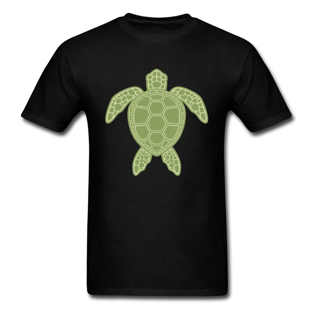 Round Neck Green Sea Turtle 100% Cotton Men T-shirts Funny Short Sleeve Tops & Tees Rife Group T Shirt Free Shipping Green Sea Turtle black