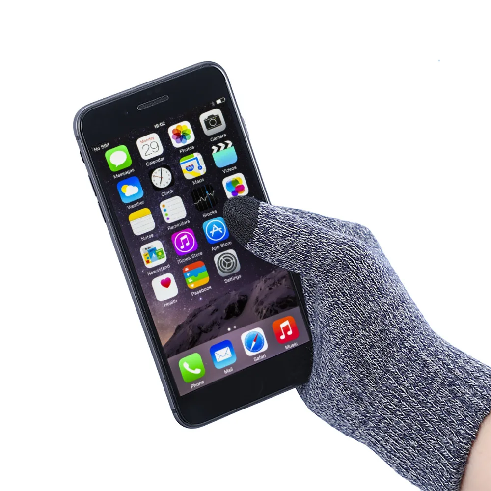 Вязаные перчатки WELROG, перчатки с сенсорным экраном для мобильного телефона, женские и мужские зимние теплые перчатки унисекс, черные и серые перчатки для улицы