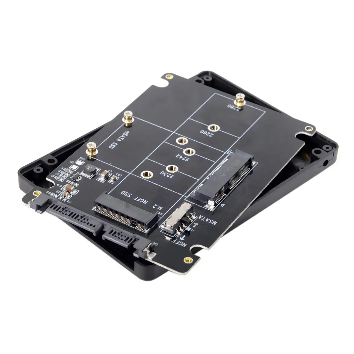 Высокоскоростной 6 Гбит/с mSATA M.2 B Key NGFF 2 в 1 SSD к SATA 3 адаптер конвертер 2019