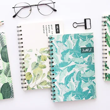 1piece Illustration A5 Coil Notebook Student Diary Notebook line inner pages school Office Supplies random color fresh illustrator booklet gift box color pages plan notebook schedule diary notebook customization office school gift supplies