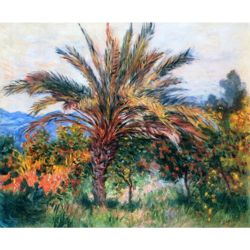 Palm Tree at Bordighera of Claude Monet art oil paintings Canvas reproduction hand-painted | Дом и сад