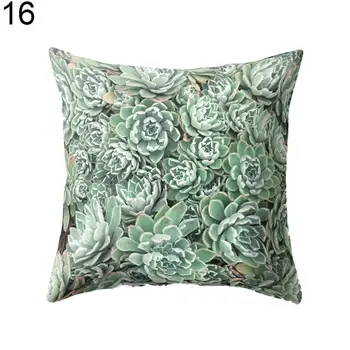 

Cushion Cover Succulents Plants Pattern Polyester Peach Skin Cushion Pillow Case Cover Decor