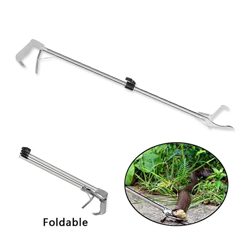 Inoxidável Cobra Alicate Dobrável Tong Vara Grabber Catcher Caça Ferramenta Aço 4 Cheap Ferram. atividade ar livre