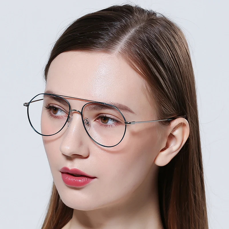 

FENCHI glasses frame designer myopia glasses vintage aviator optical metal glasses transparent unisex
