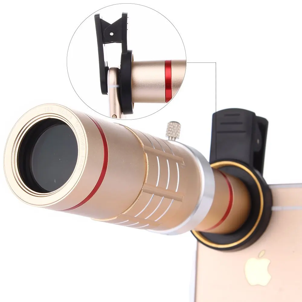 

WRUMAVA Phone lenses kit 18X Zoom Telephoto lens 0.6X Wide 15X Macro HD Lens For iPhone X 8 Samsung S9 S8 edge Smartphone Lens