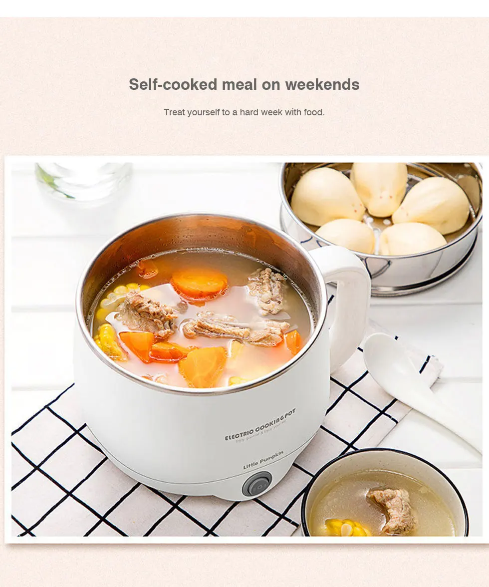 Multifunctional Electric Cooker 220V Heating Pan Electric Cooking Pot Machine Hotpot Noodles Eggs Soup Steamer mini rice cooker