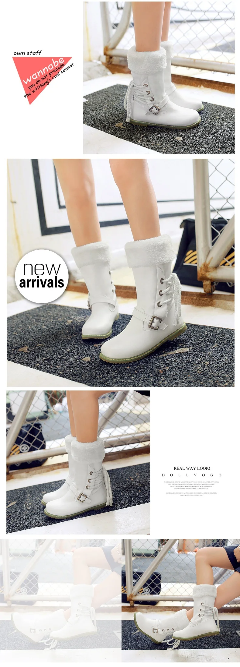 2018 New Korean Belt Buckle Womens Ladies Black Ankle Martin Boots Size 6 White Beige Womens Winter Casual Shoes Cheaps6
