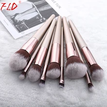 FLD 9/10 Pieces Kabuki Makeup Brushes Set For Foundation Powder Blush Eyeshadow Concealer Make Up Brush Cosmetics Beauty Tools FLD 9/10 Pieces Kabuki Makeup Brushes Set For Foundation Powder Blush Eyeshadow Concealer Make Up Brush Cosmetics Beauty Tools