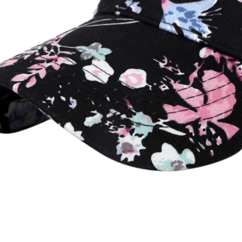 С цветочным принтом утка шляпа унисекс Открытый шляпа Весна-осень теннис cap