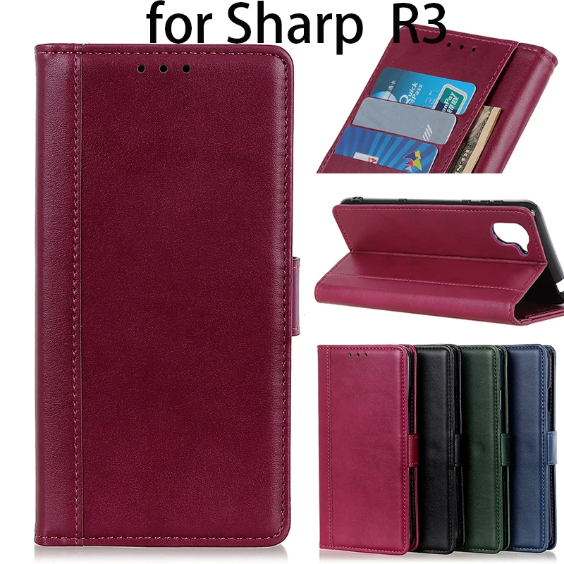 Для Sharp R3 Роскошный Глянцевый чистый цвет кошелек флип Чехол чехол полный
