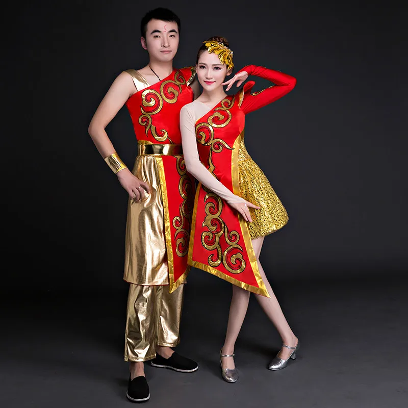 

Drumming costumes serving men and women adult modern Yangko costumes ethnic Chinese style waist drum water drum dance clothing