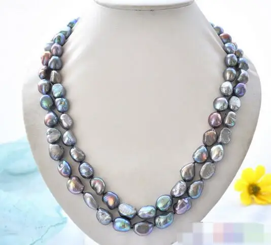 

song voge gem nanJ0639 2row peacock black baroque freshwater pearl necklace