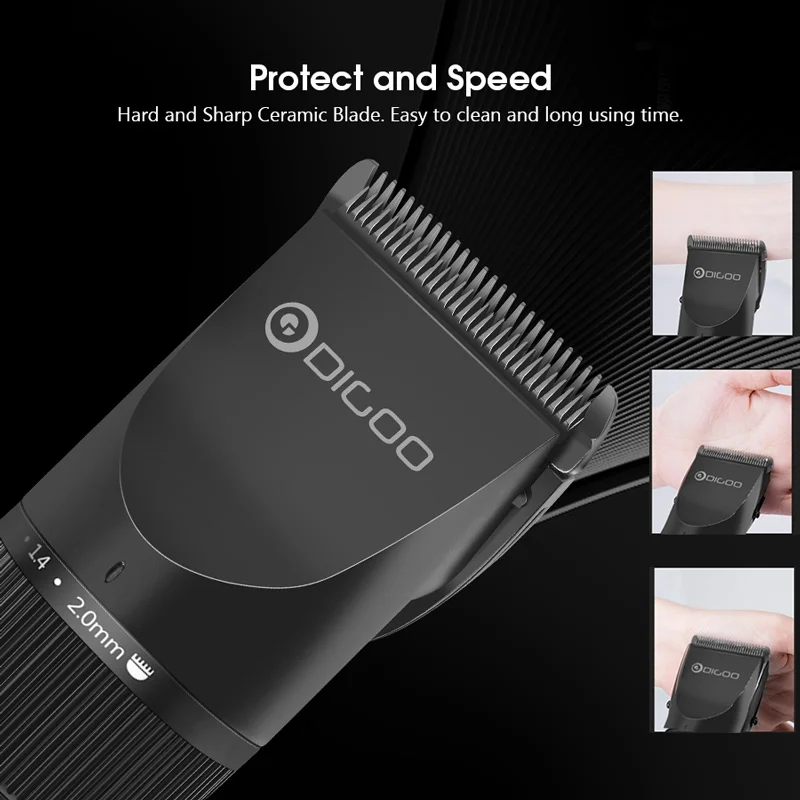 Digoo BB-T2 USB керамический r-лезвие машинка для стрижки волос Триммер перезаряжаемый 4X дополнительные ограничения расческа-бритва Бесшумный мотор для детей Baby Me