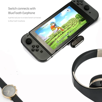 

For NS Switch Bluetooth Wireless Headset Receiver Adapter Audio Transmitter USB Receiver Adapter Support Aptx for Earphone PC
