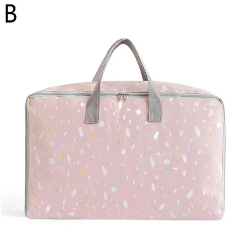 Storage Bags Folding Organizer Bag For Clothes Quilt Blanket Luggage Breathable - Цвет: Розовый