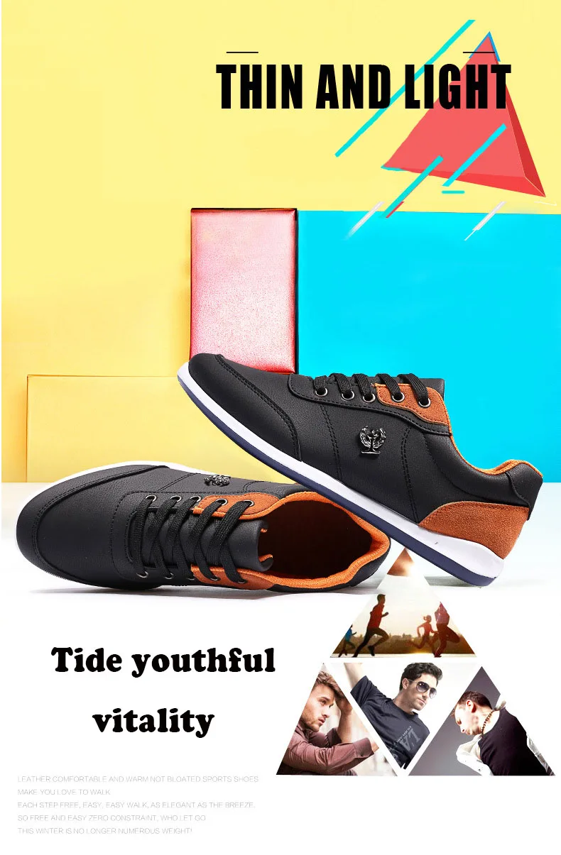 Мужская повседневная обувь; кроссовки для мужчин; кроссовки на плоской подошве; прогулочная обувь; Zapatillas; британский стиль; обувь на шнурках; Мужская обувь из искусственной кожи