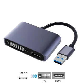 

USB3.0 to HDMI DVI Adapter HD 1080P Video Graphics Converter for Windows 7/8/10 Only,Support HDMI DVI Display