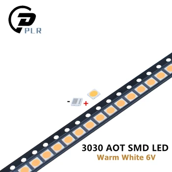 

50Pcs AOT High Power LED 3030 1.6W 6V 3000K Warm white EMC Lighting Application