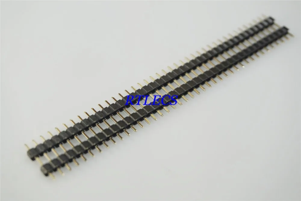 50 pcs 1x40 Pin 2.54mm Right Angle Single Row Female Pin Header Connector NEW 