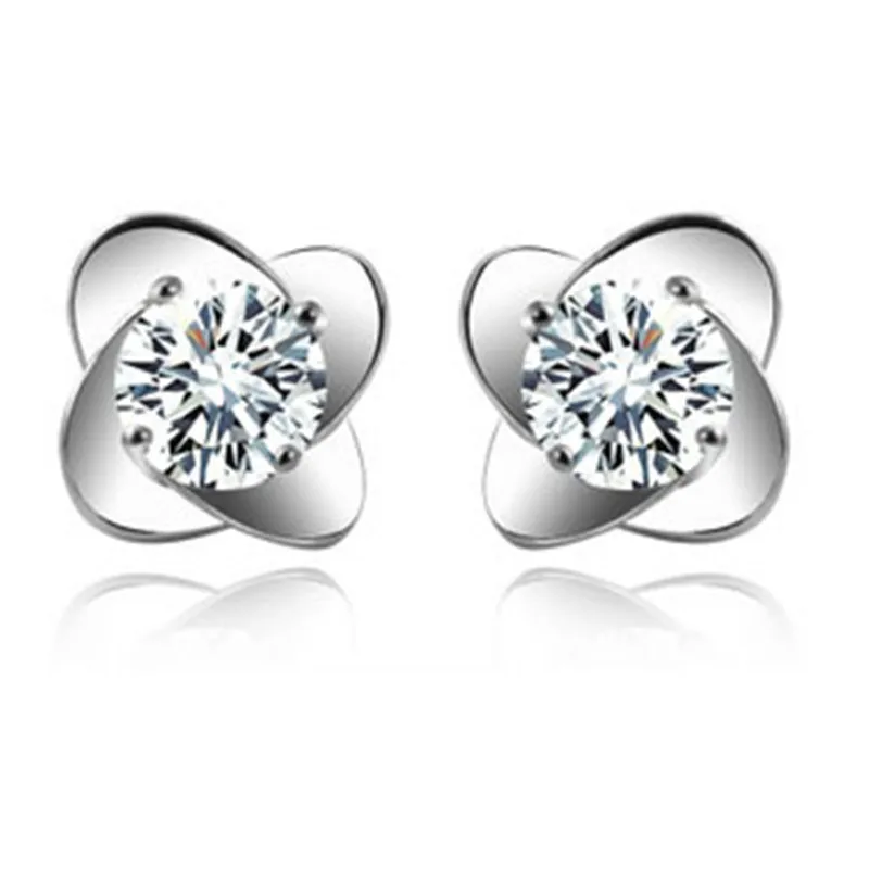 

925 sterling silver Stud earrings A clover Women's fashion jewelry wholesale