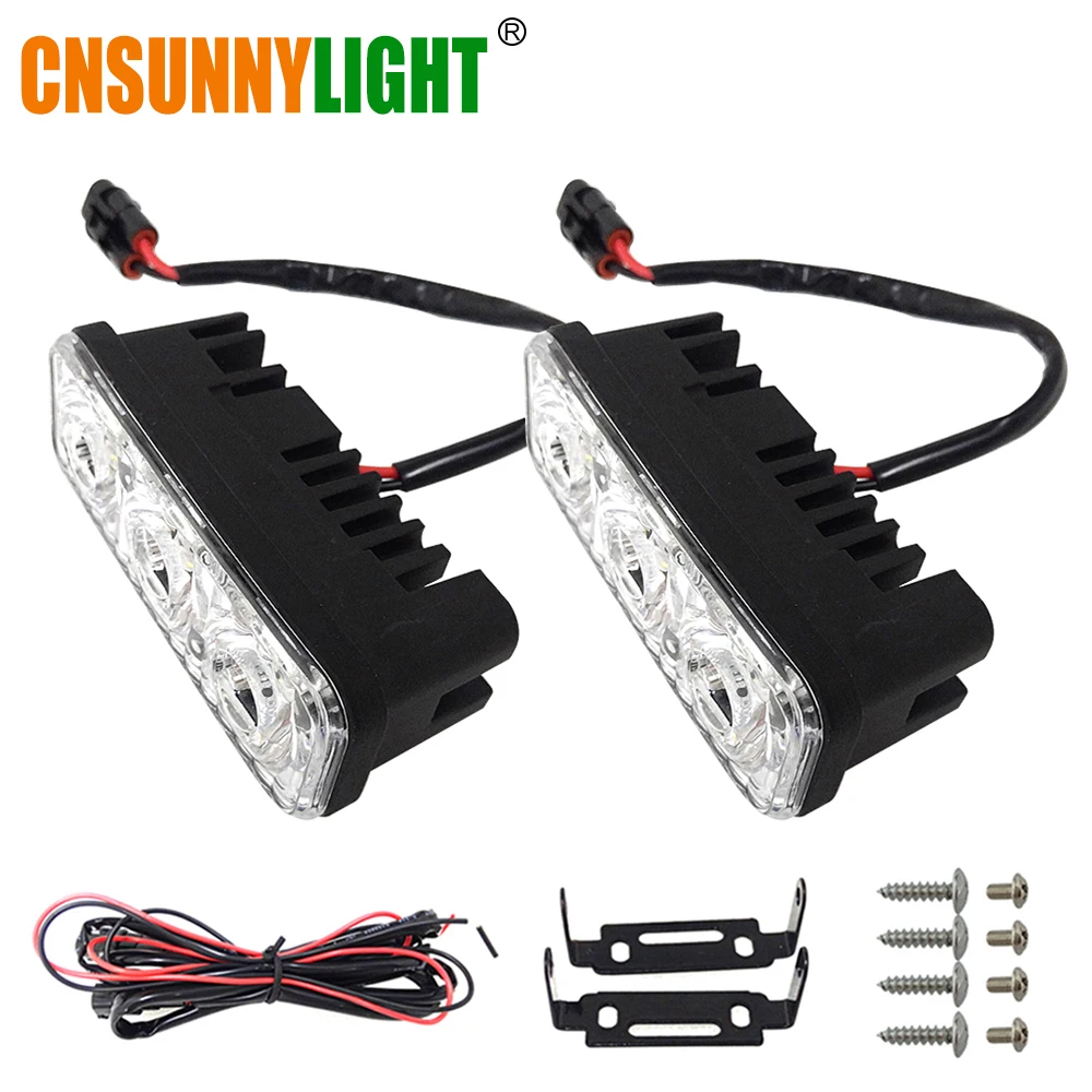 CNSUNNYLIGHT Waterproof Car High Power Aluminum LED Daytime Running Lights With Lens DC12v Xenon White 1set