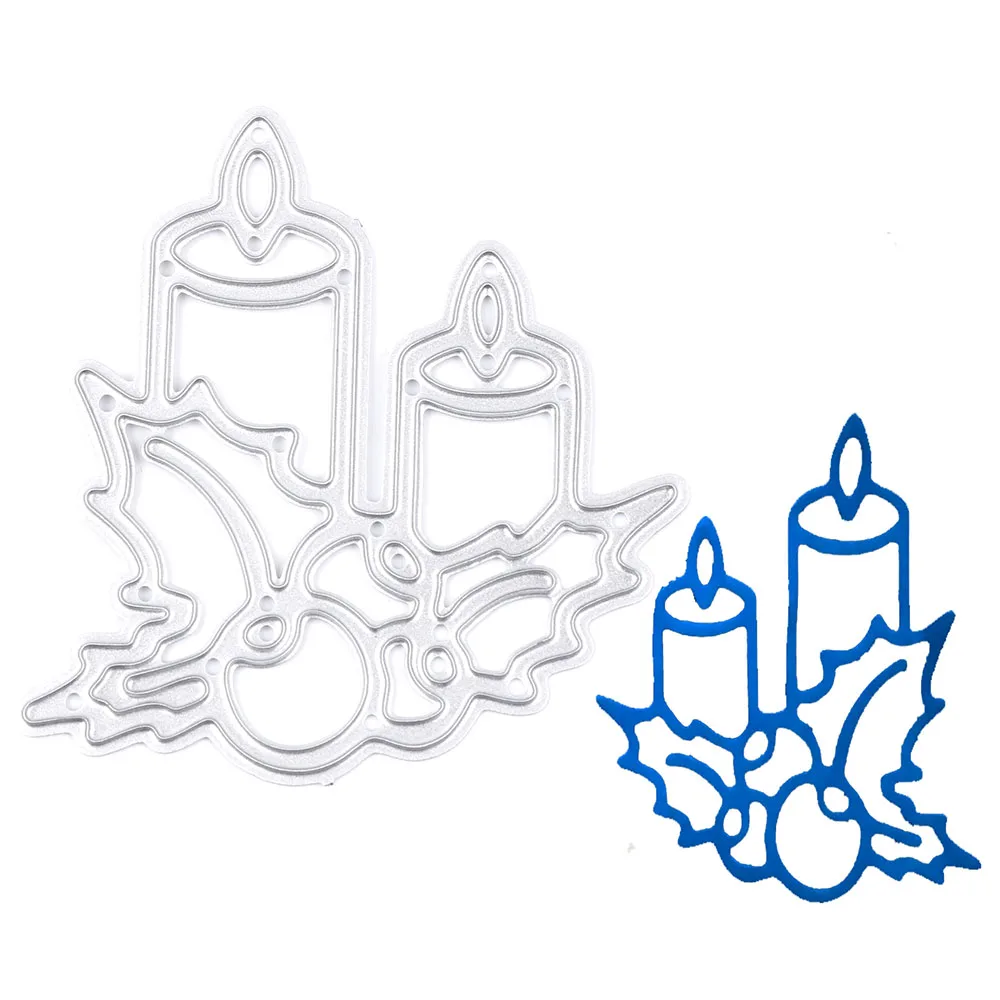 

1Pc Sliver Metal Cutting Dies Christmas Burning Candle Stencils for DIY Embossing Scrapbook Album Paper Card Craft New Design