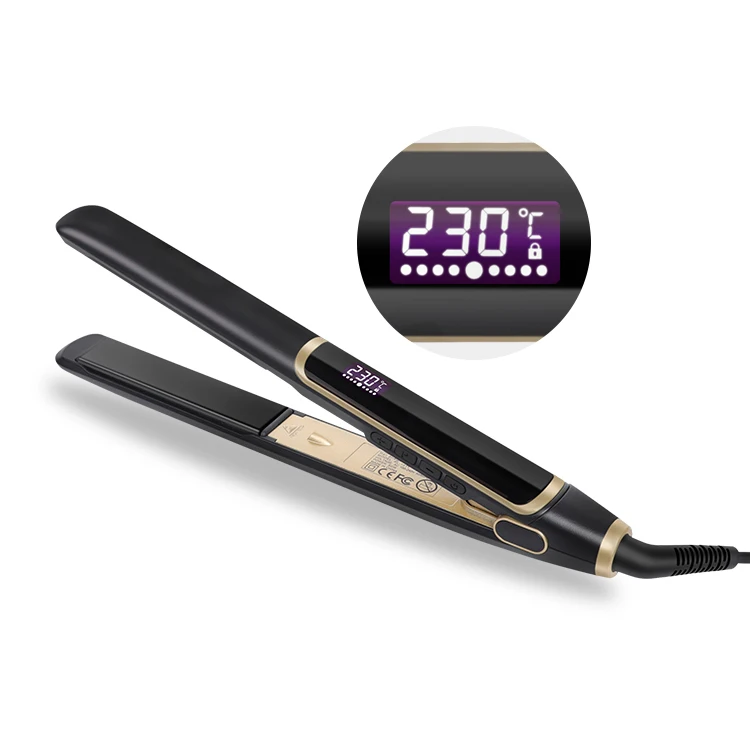 

2019 New Styling Flat Iron Professional Hair Straightener with Nano Titanium Plates, Dual Voltage, Digital LCD Display