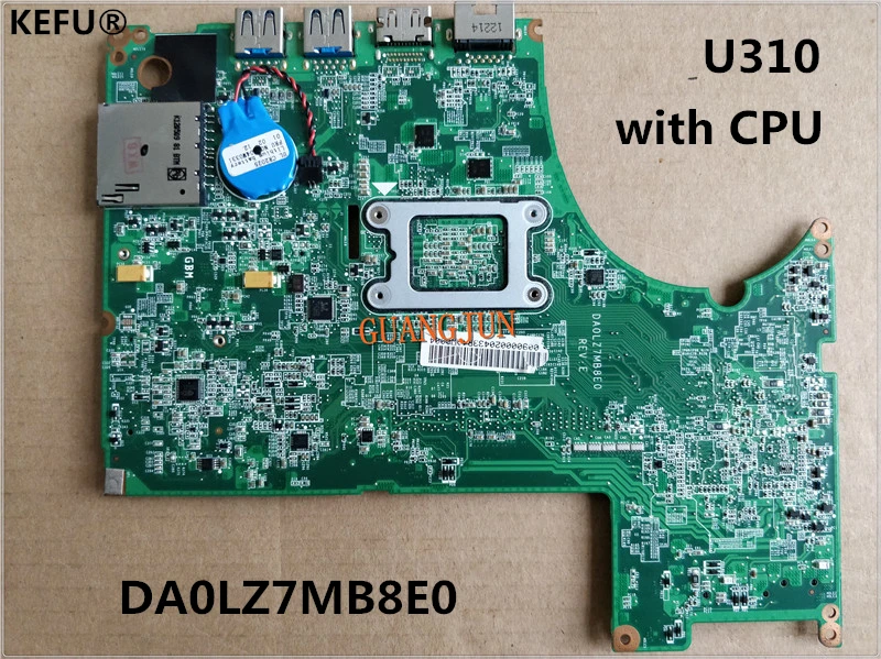 

KEFU DA0LZ7MB8E0 Laptop Motherboard for Lenovo U310 REV:E with i3 CPU 100% Tested working perfectly