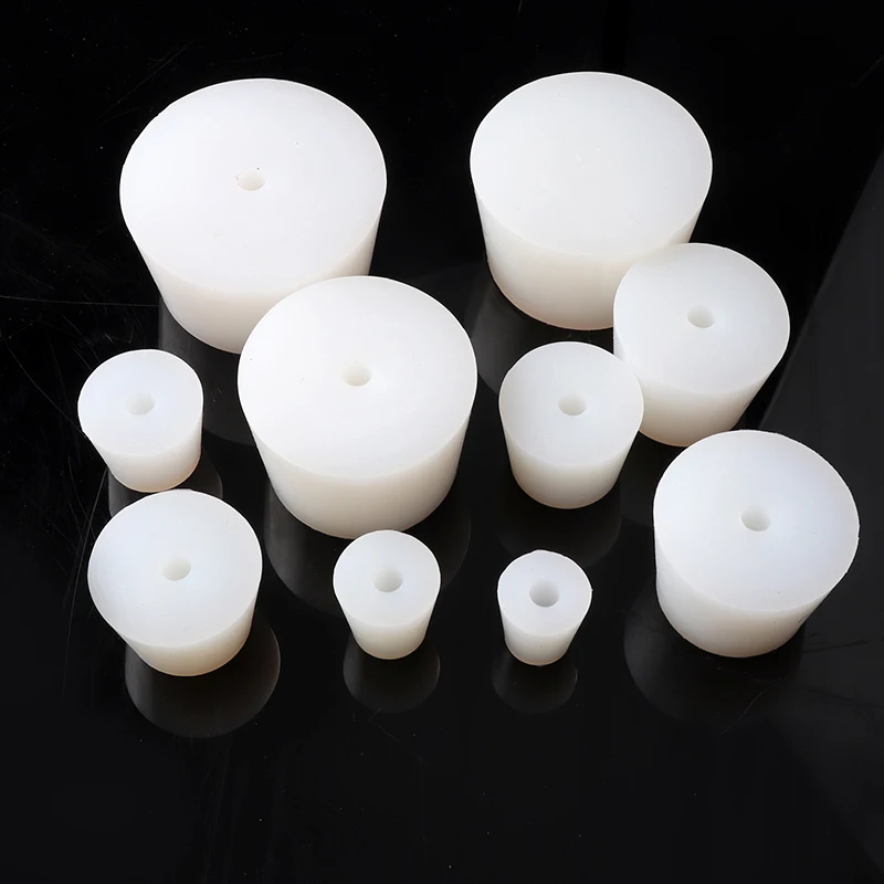 

Food Grade Silicone Rubber Stopper , Silicone Plug With Hole for Airlock Valve Bubbler Brew Wine 3# -11# for choose 2pcs/lot