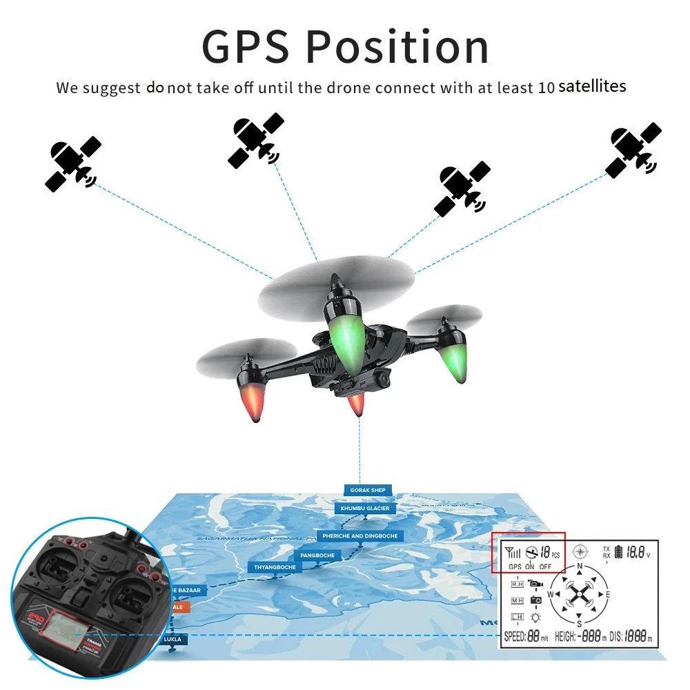 GPS 4K Дрон Профессиональный Wi Fi FPV Бесщеточный мотор Ховер дроны следуй за мной с