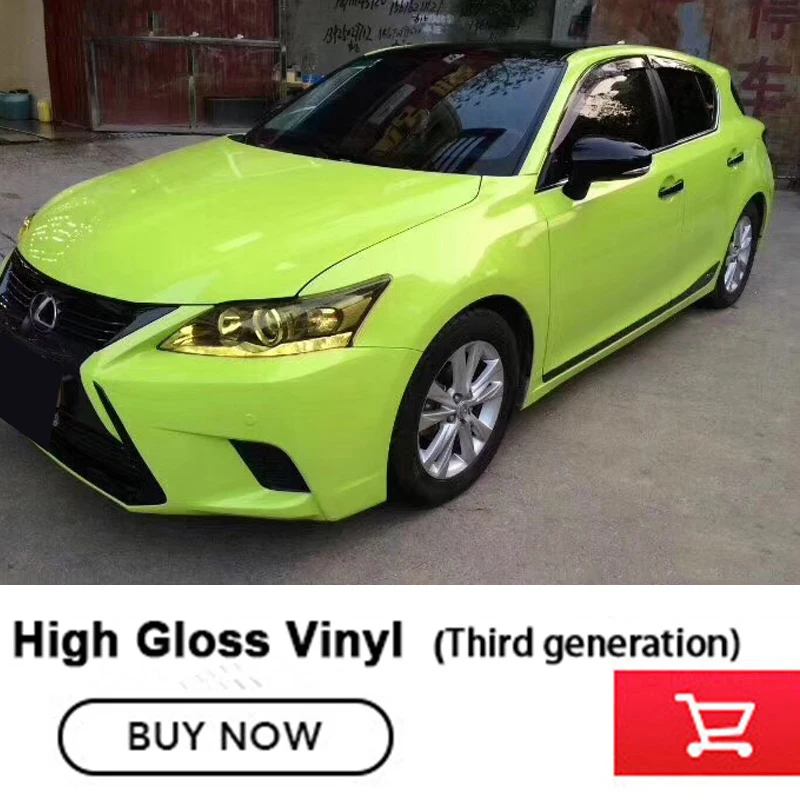 

Third generation Glossy Vinyl Film Gloss vinyl Wrap Sticker With air bubbles Green Bud Import glue Multiple color selection