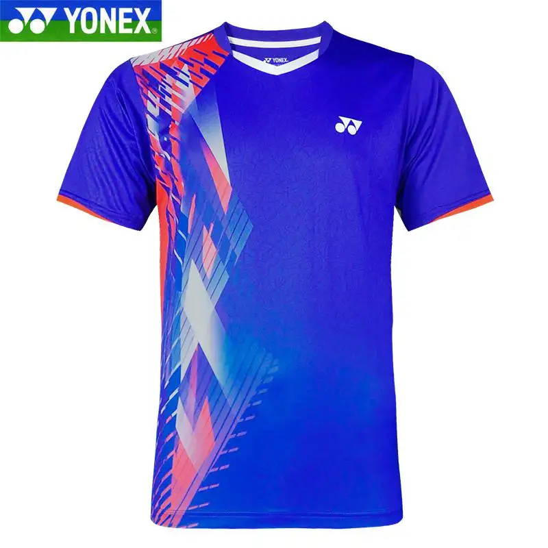 Новинка Yonex мужские футболки для бадминтона дышащие удобные быстросохнущие спортивные футболки с коротким рукавом для фитнеса Lin Dan - Цвет: Белый