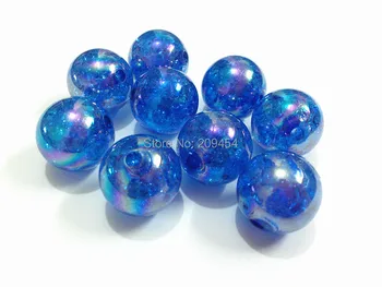 

(Choose Size First) 12mm/16mm/20mm RoyalBlue Crack AB Beads