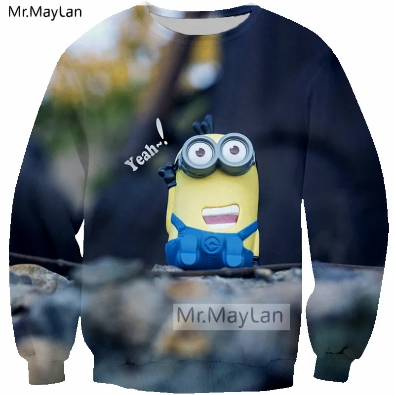 Christmas Tree Sweatshirts 3D Print Cartoon Cute Minions Men/Women Hip Hop Streetwear Girls Red Kawaii Clothes Outfits Tops 5XL