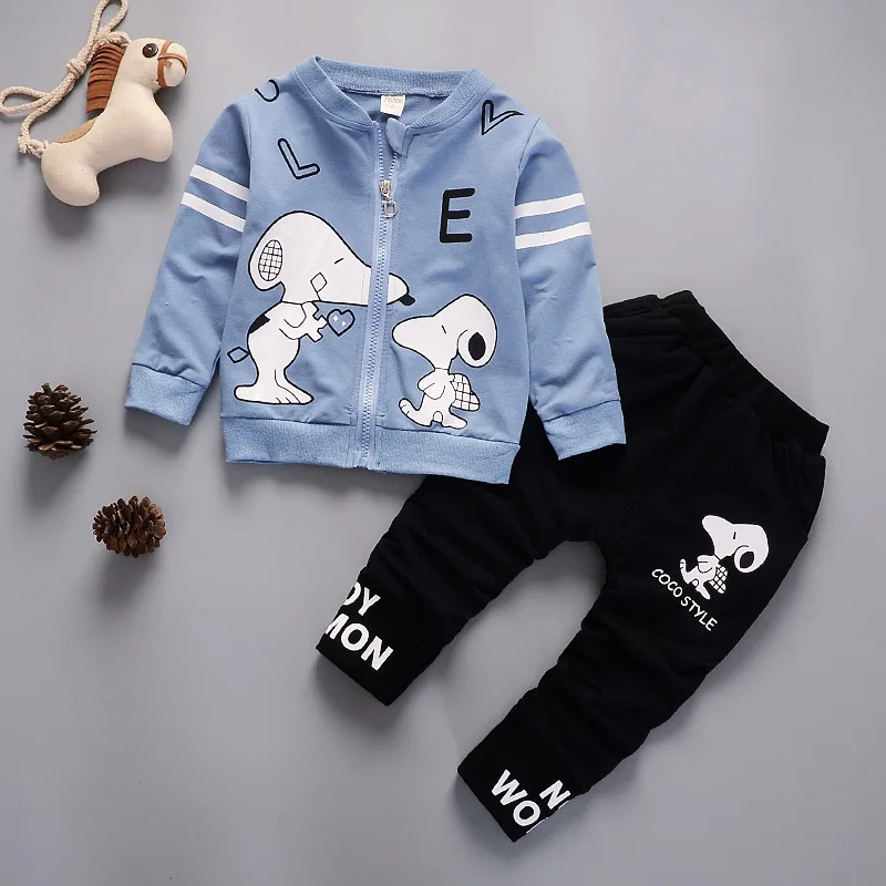 

New Boys clothing set autumn children tracksuit clothes fashion cartoon dog top coat+pants outfits bebe sport suit for baby