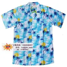 Хайнань рубашка служба остров Хайнань Небесно-Голубой кокосовой пальмой узор рубашка хлопок 0606 Гавайи рубашка 2XL 3XL