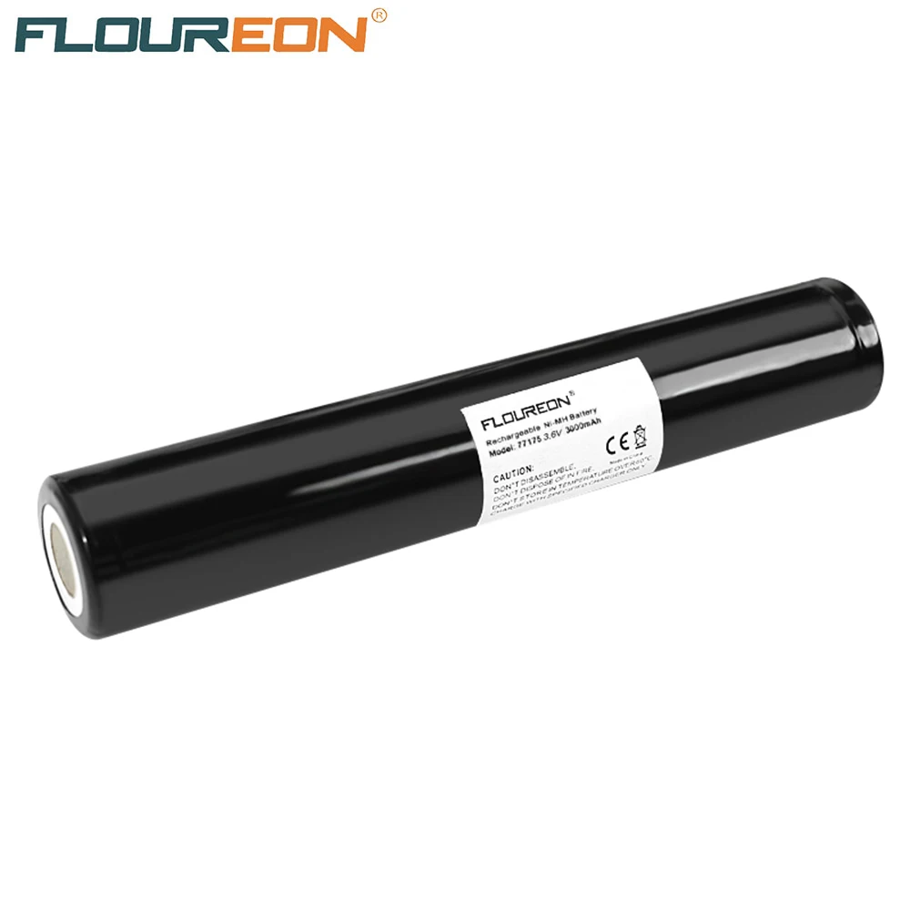 

FLOUREON Ni-MH 3.0Ah Cordless Phone Battery for Streamlight 75175 75375 Maglight ST75175 ST25170 Stinger HP 75302 Black