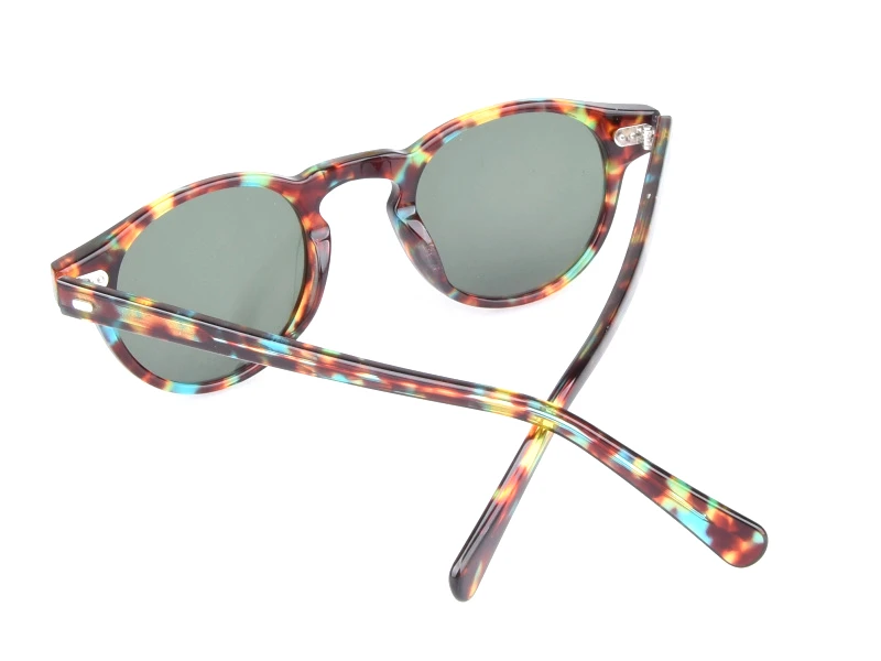 Ацетатные Классические поляризованные солнцезащитные очки, мужские винтажные Круглые Солнцезащитные очки с оправой для вождения, женские солнцезащитные очки UV400 Gafas De Sol с цветными линзами