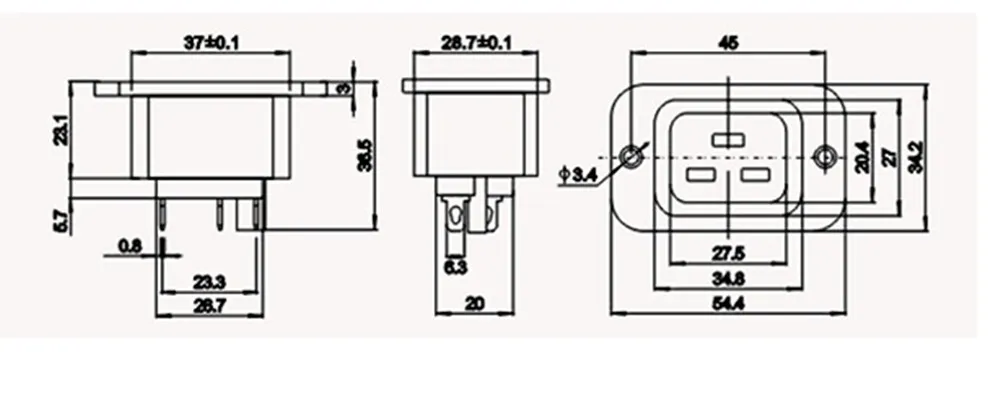 10 шт./лот SS 3B Travel adapter/Plug Converter в черном * CE AC 250V 16A IEC 320 C19|pcs connector|converter plugadaptor plug |